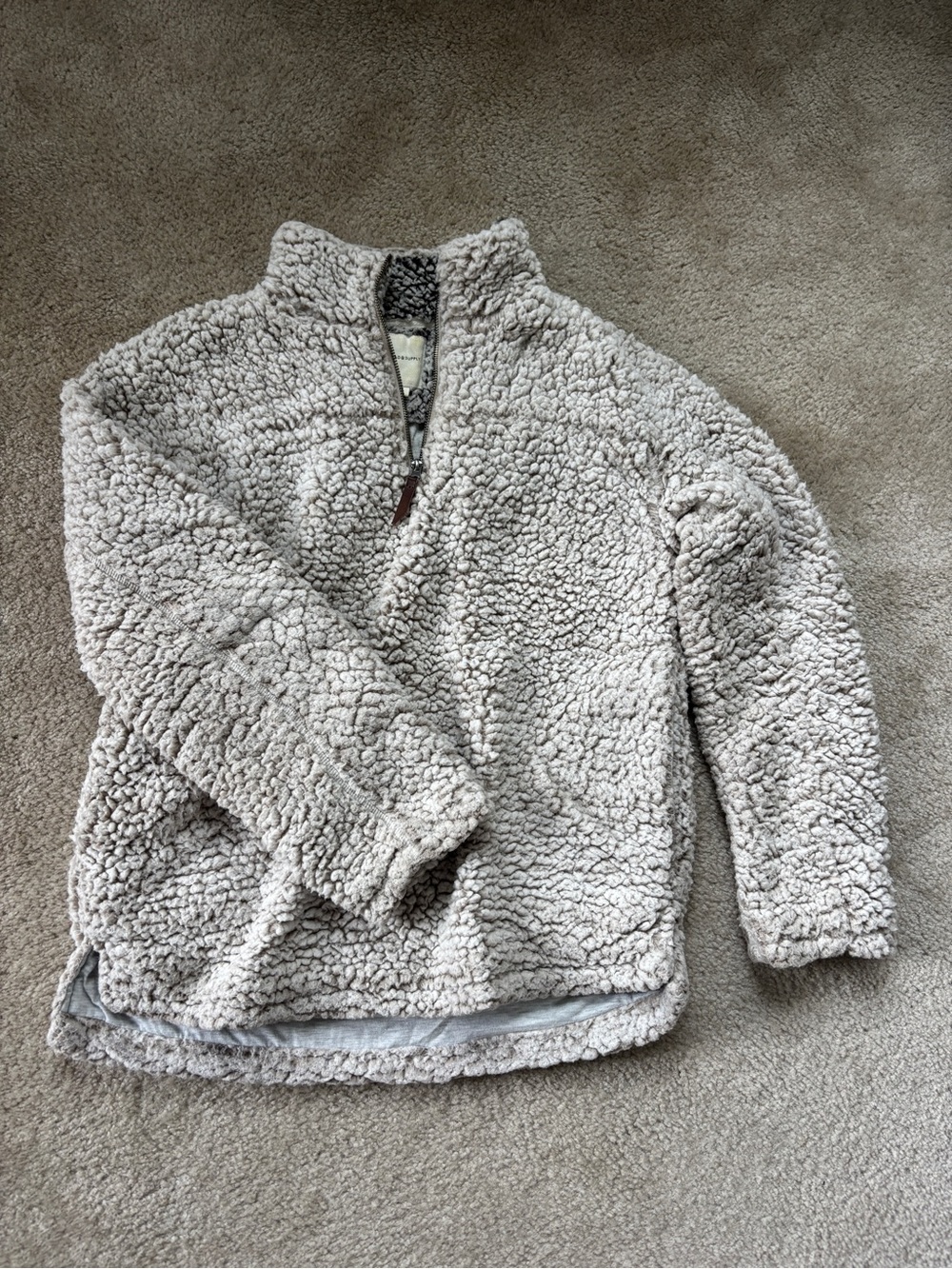 Thread & Supply Plush Sherpa Quarter-Zip Pullover - Cream